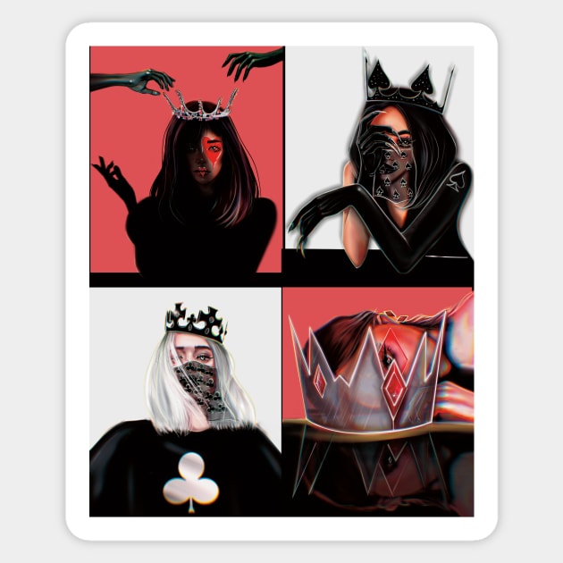 4 Queens Sticker by xsaxsandra
